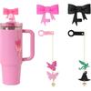 Cup Accessories Set 10mm Flying Monkey Butterfly Straw Charm for 30&40 Oz Tumbler with 2pc Bow Straw Cover