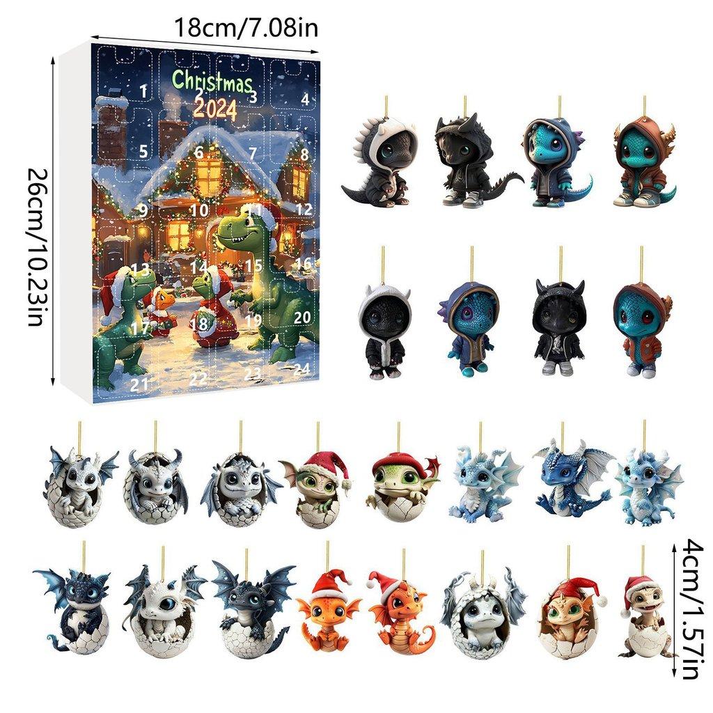Christmas Countdown Dragon Acrylic Mini Ornament Gift For Holiday Decor