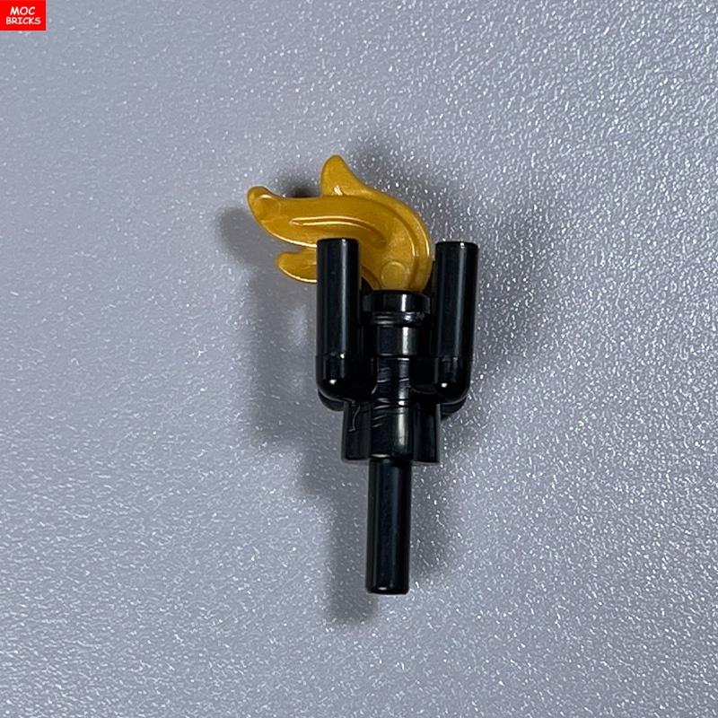 MOC Blocks Trans Leather Flame Fire Torch 2566 64647 4cm Figure Construction Bricks DO IT YOURSELF Playthings Ideal For Kids Dolls Gifts