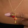 Elegant Collarbone Length Fruit Inspired Tassels Necklace Minimalist Style Personalized Gift for Her Special Occasion Copper Material