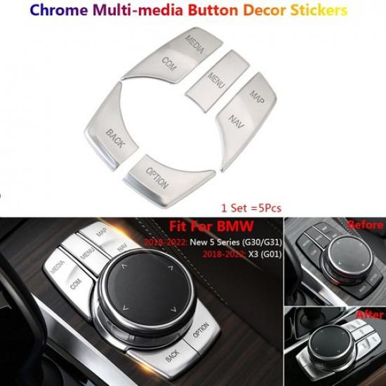 For BMW 5 Series X3 G30 G31 G01 Car Interior Multimedia Switch Button Cover Trim