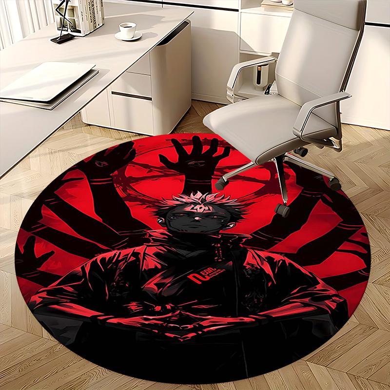 1pc Jujutsu Kaisen Satoru Gojo Round Carpet, Chair Mat for Office, Home Decor, Living Room