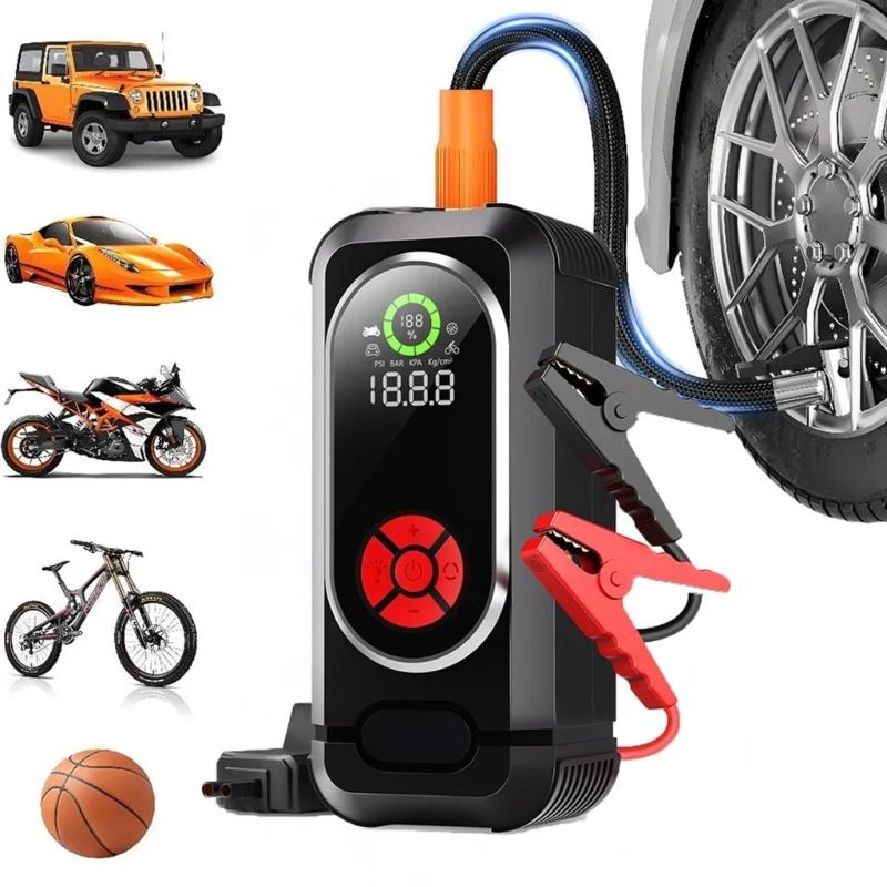 High Efficiency Vehicle Starting Device Digital Tire Inflator Electric Air Compressor Pump for Accurate Pressure Control