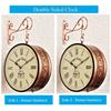 (12 INCH - Two Side Roman Numbers) Vintage Clock Handcrafted Double Side Clock , Rose Gold Finish, Floral Design, Iron