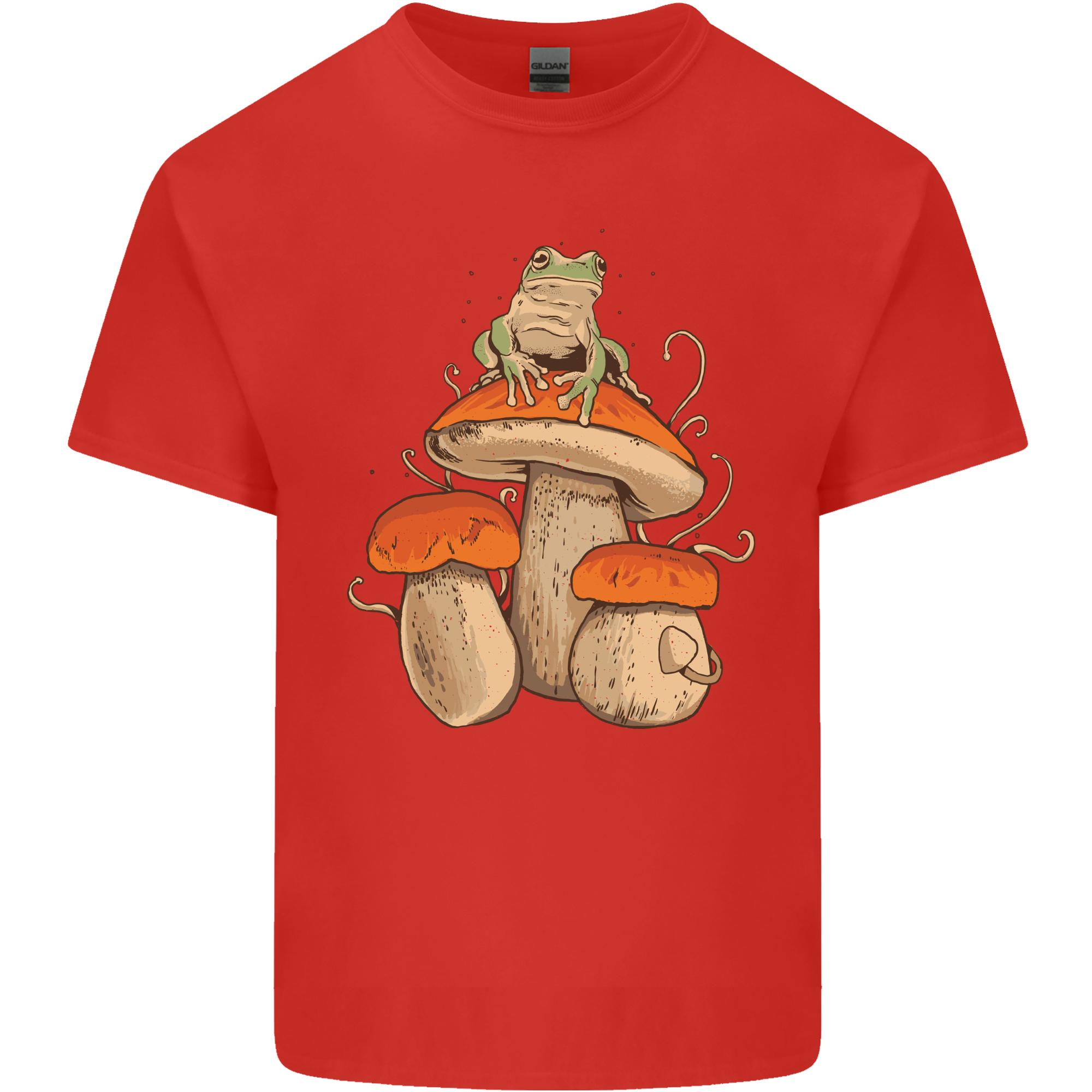 A Frog 3 Mushrooms Foraging Mycology Fungi Unisexs Light Cotton TShirt S