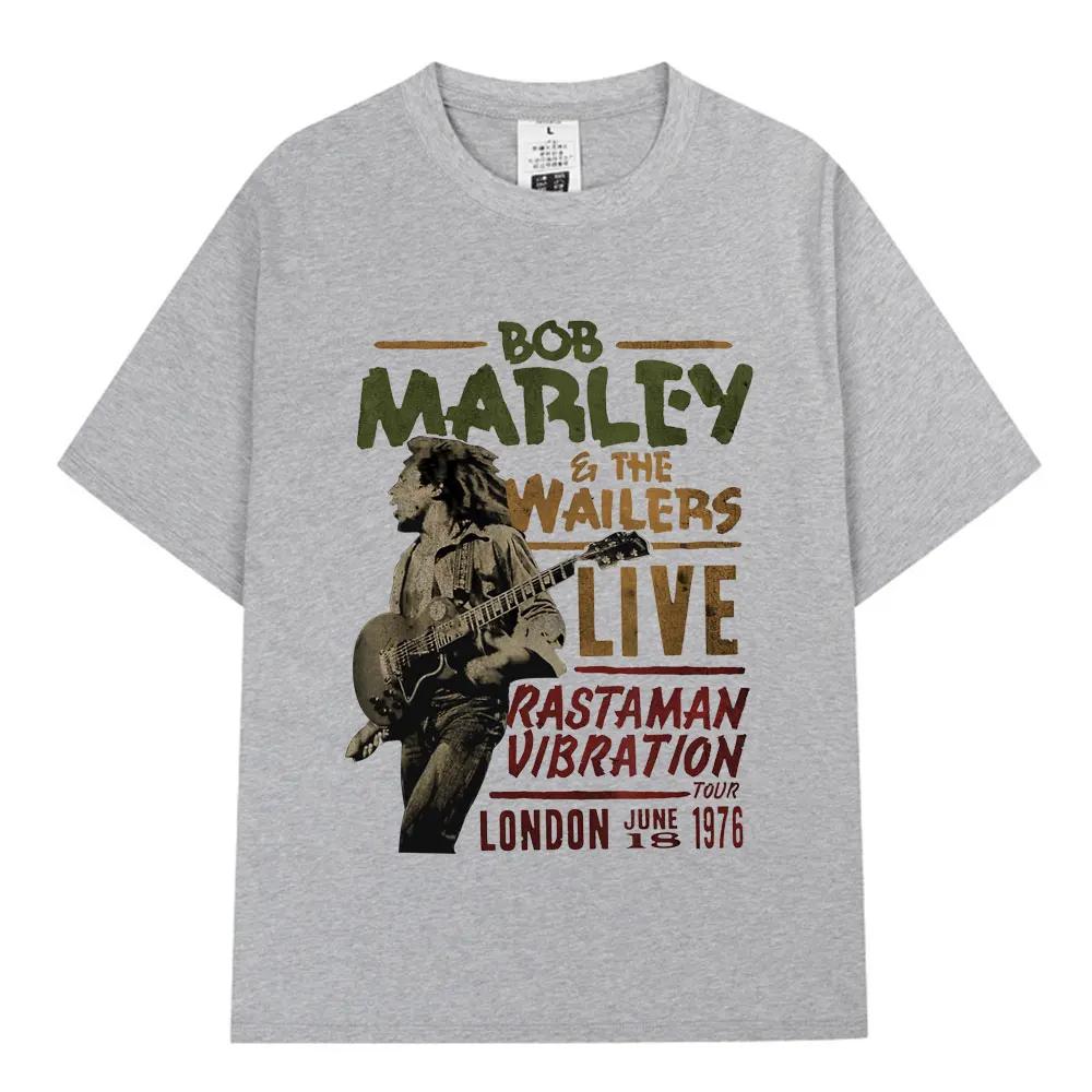 2025 New Reggae Bob Marley Bob Marley WailersT T-shirt Men's Fashion Vintage T-shirt 100% Cotton Oversized Short Sleeve T-shirt