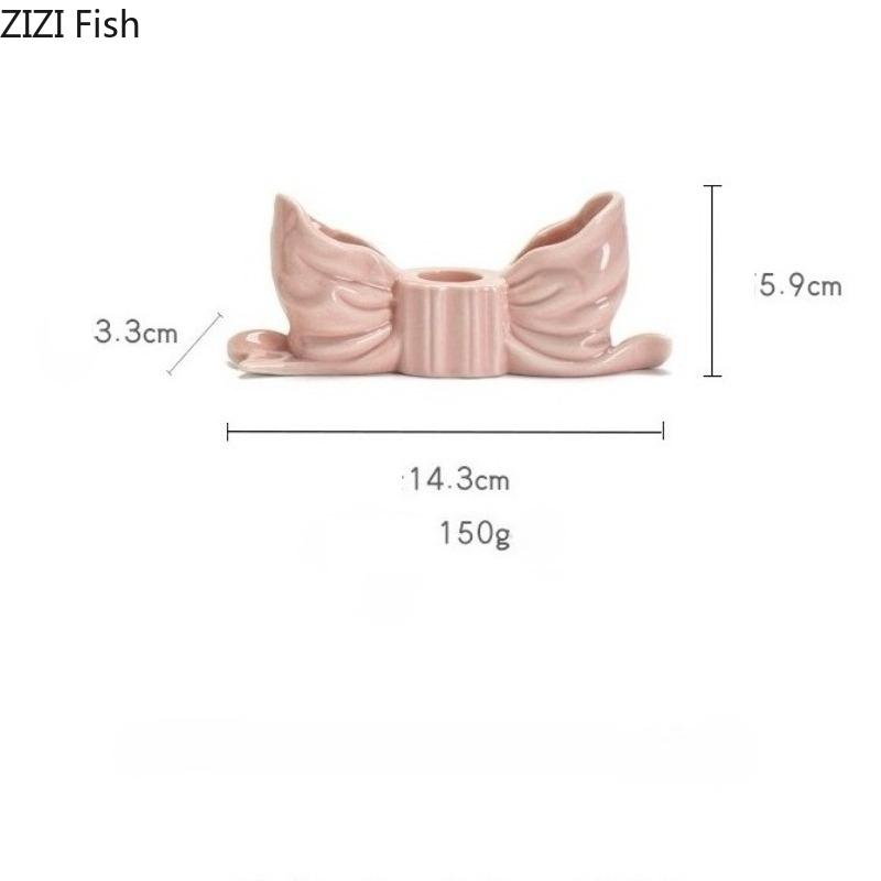 Elegant Bow Candle Holder European Romantic Wedding Decoration Candlestick Holder Creative Home Decor Aromatherapy Candle Stand
