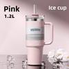 40oz Stainless Steel Car Mug With Handle And Straw For Travel And Office Use