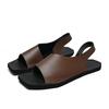 Fashion Sizes 38-47 New Summer Men Fashionable Beach Sandals Black Brown Leather and Casual Lightweight and Breathable Brand Sandals Men