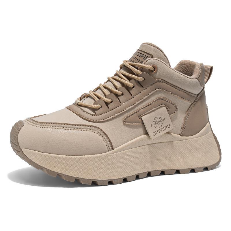 Autumn women's shoes high-top breathable sports shoes children versatile thick soles increase height casual dad shoes women