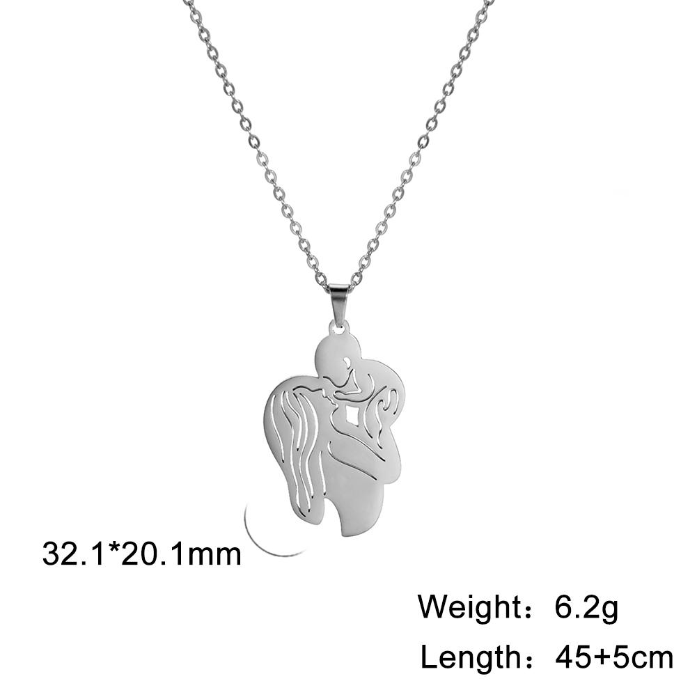 Cazador Lovely Family Pendant Necklaces Mom Dad Children Baby Pregnant Woman Stainless Steel Choker Jewelry Mother Day Gift New