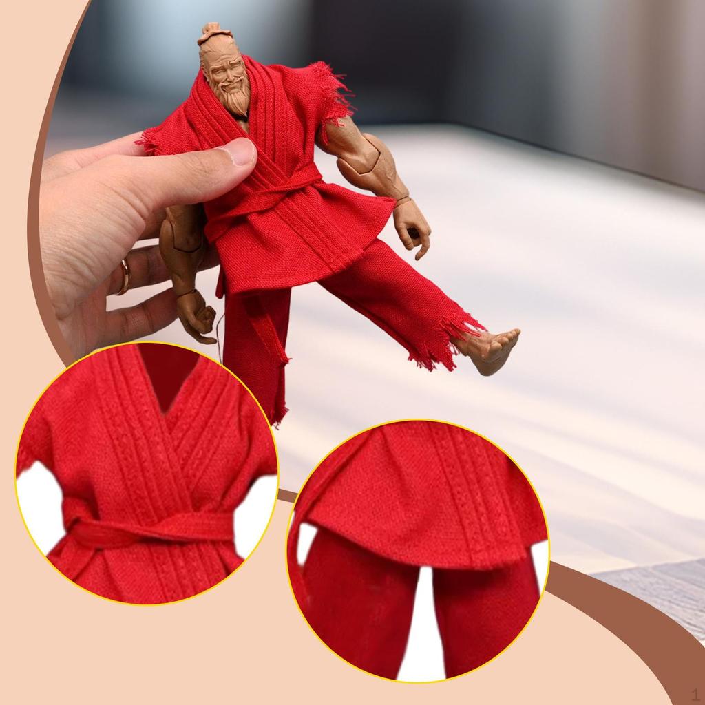 1/12 Action Figure Clothes Doll Costume Men Judo Uniform Fashion Trendy Mini Dress up Miniature