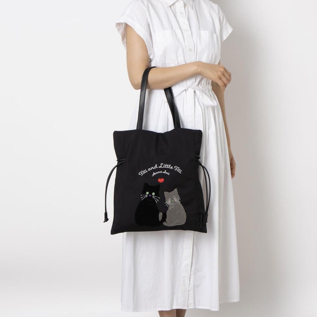 Anna Sui Daily TITI Tote Black Bag, Women's,