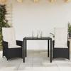 Vidaxl 3-Cz. Bistro Furniture Set with Cushions, Black, Poly Rattan