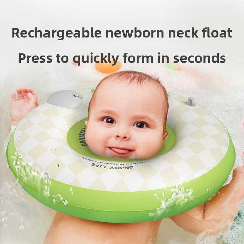 Baby Pool Float With Inflatable Neck Ring For Water Play And Swimming Safety