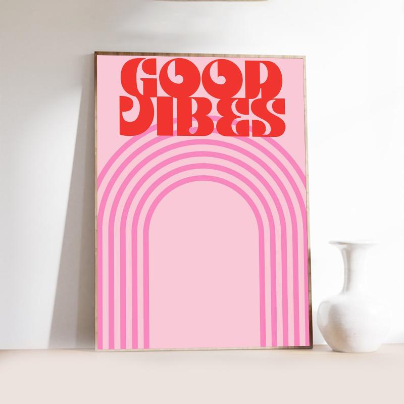 Pink Love Heart and Playing Cards Preparatory Student Canvas Print Poster Bauhaus Wall Art Poster Coffee House Bar Home Decor