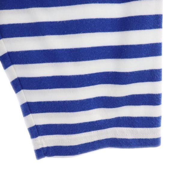 Marimekko Border Pattern Long Sleeve One Piece 160 White_Blue Kid's Used