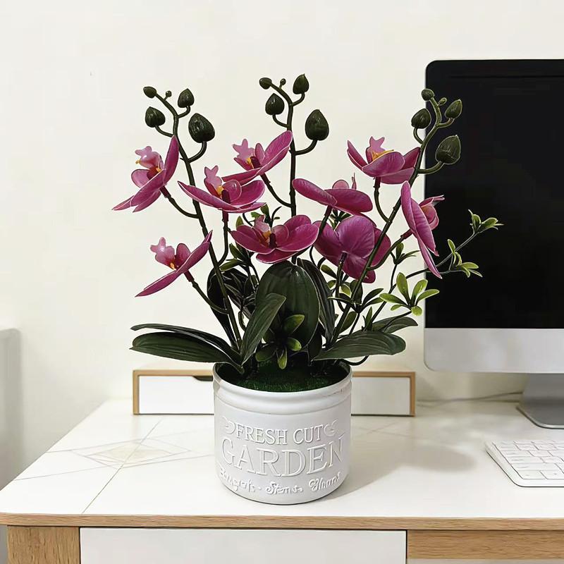 Butterfly Orchid Artificial Plant With Base For Wedding Decor And Home Office Display