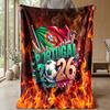 Portugal Football Printed Flannel Blanket Skin Friendly Warm Decorative Throw for Indoor Couch Bed Daily Use