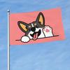 Cute Welsh Corgi Waving His Paws Flag 90*150cm Durable Outdoor Garden Banner Holiday Party Home Decoration Flags