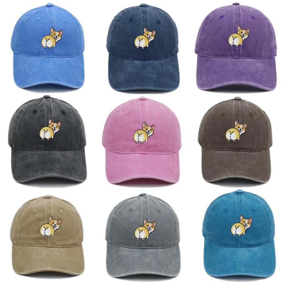 Corgi Dog Embroidered Baseball Cap With Sunshade For Casual Outdoor Wear