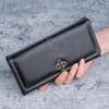 Women's Retro Long Leather Wallet - Oil Wax Zipper Clutch with Large Capacity