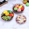 Hardness Plastic Imitation Vine Fruit Platter Brown Handwoven Bread Fruit Vegetables Plate 10 Sizes