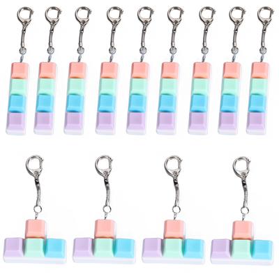 Keyboard Fidget Toy Macarone Keychain Keyboard Decompression Toys Finger Clicker Button Stress Relief Toys Gifts for Adult Kids