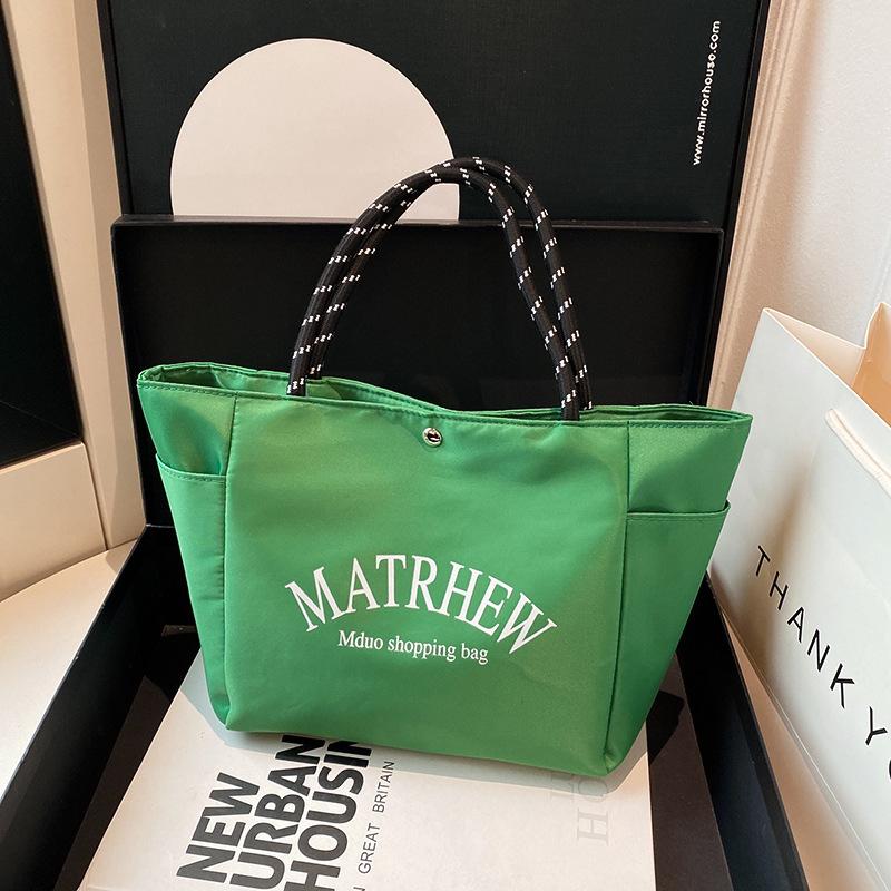 New dopamine simple letters large capacity tote bag go to work shopping tote