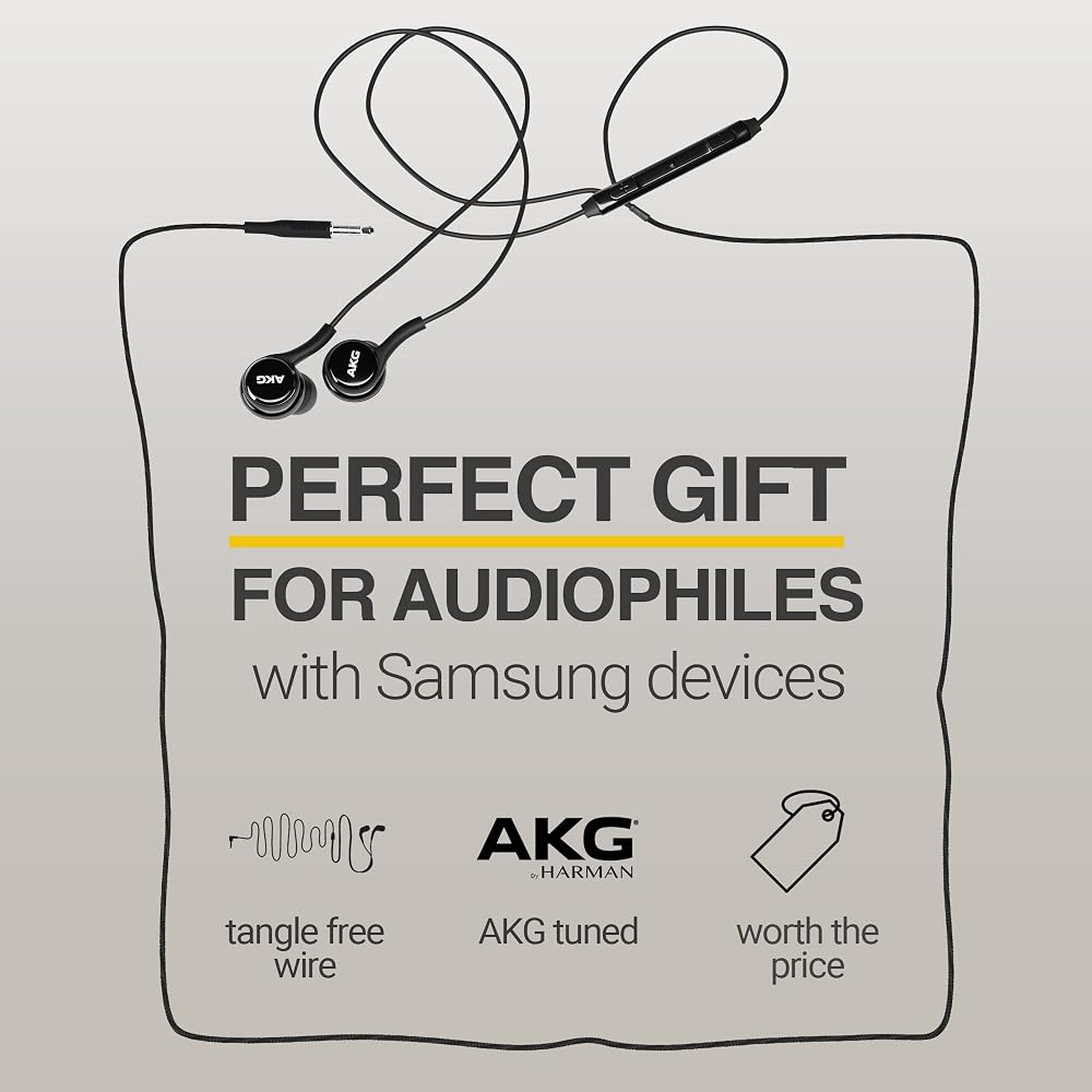 ElloGear OEM Earphones Stereo Headphones for Samsung Galaxy S10 S10e Plus A31 A71 Cable - AKG Des...