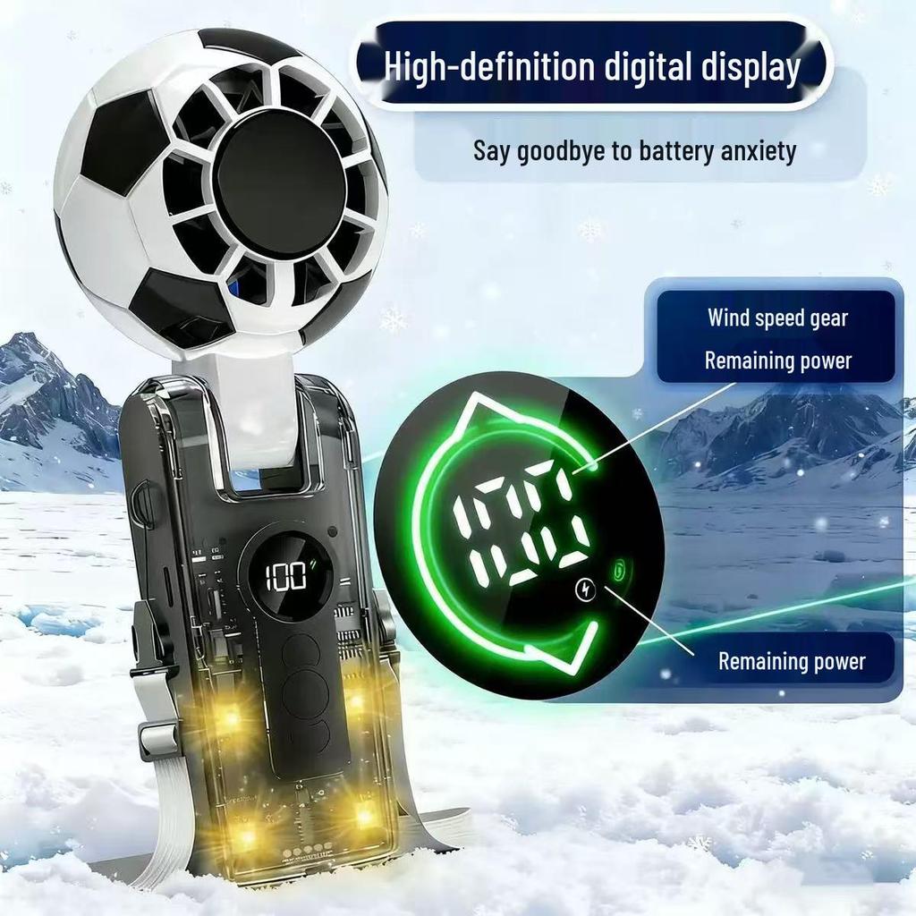 X68 Portable USB Mini Fan: Cooling, Handheld Display for Football Fans