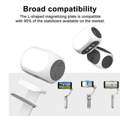 Phone Gimbal Stabilizer Fill Light for DJI 3000K-6500K 3 Lighting Color 10-Level Brightness Adjustable Pocket Size Magnetic Smartphone Vlog Recording