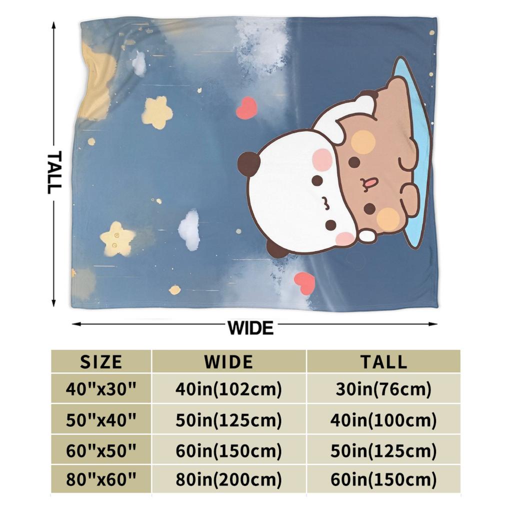 Bear Cartoon Cute Bubu Dudu Blanket Flannel Print  Portable Ultra-Soft Throw Blanket for Home Travel Bedspread