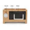 Multifunctional Wooden Desktop Organizer - Calendar & Pen Pencil Holder for Home Office
