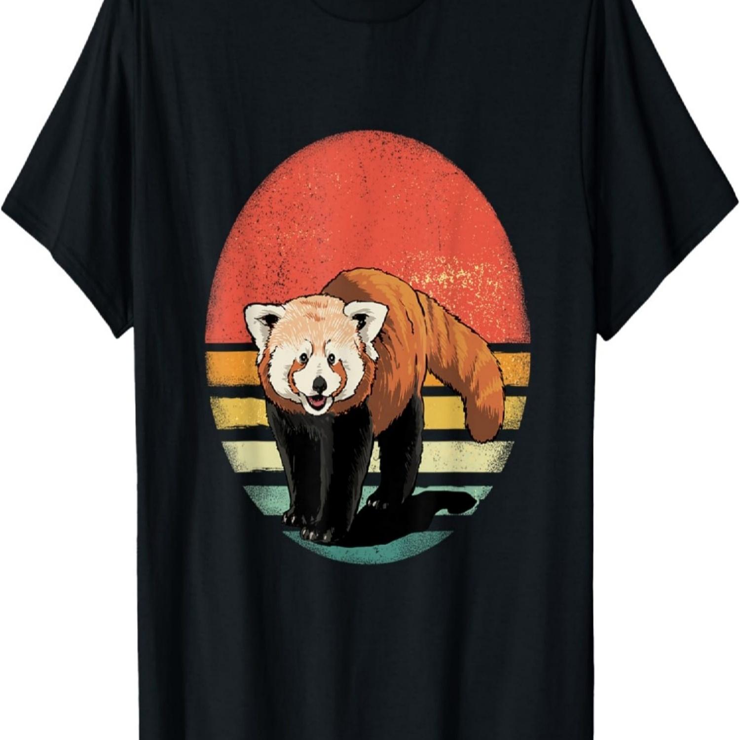 Red Panda Shirt Retro Red Panda Zoo Animal Red Panda Lover T-Shirt S чёрный