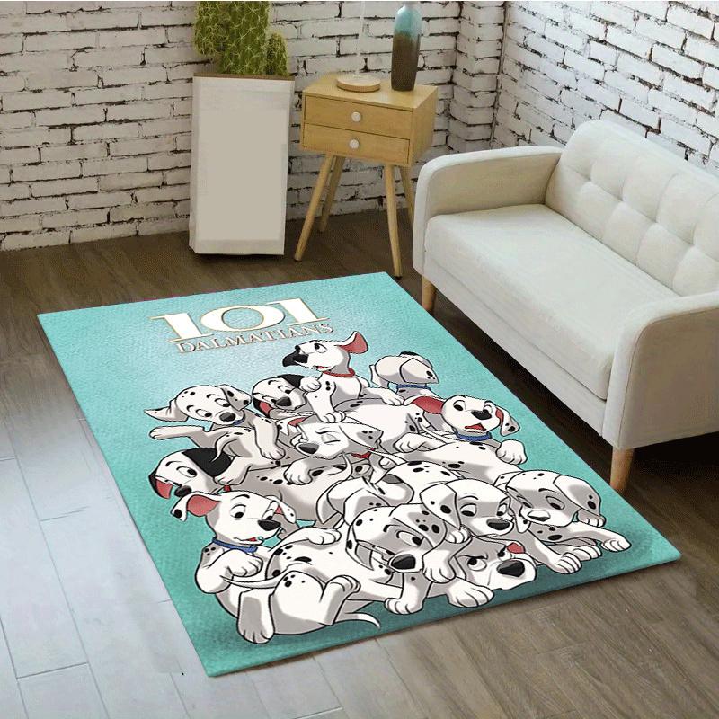 1pc 101 Dalmatians Pattern Area Rug Soft Flannel Floor Mat for Living Room,Office,Bedroom and Carpet,Sofa Coffee Table Floor Mat