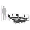6 Piece Garden Sofa Set in Light Gray and Dark Gray Poly Rattan