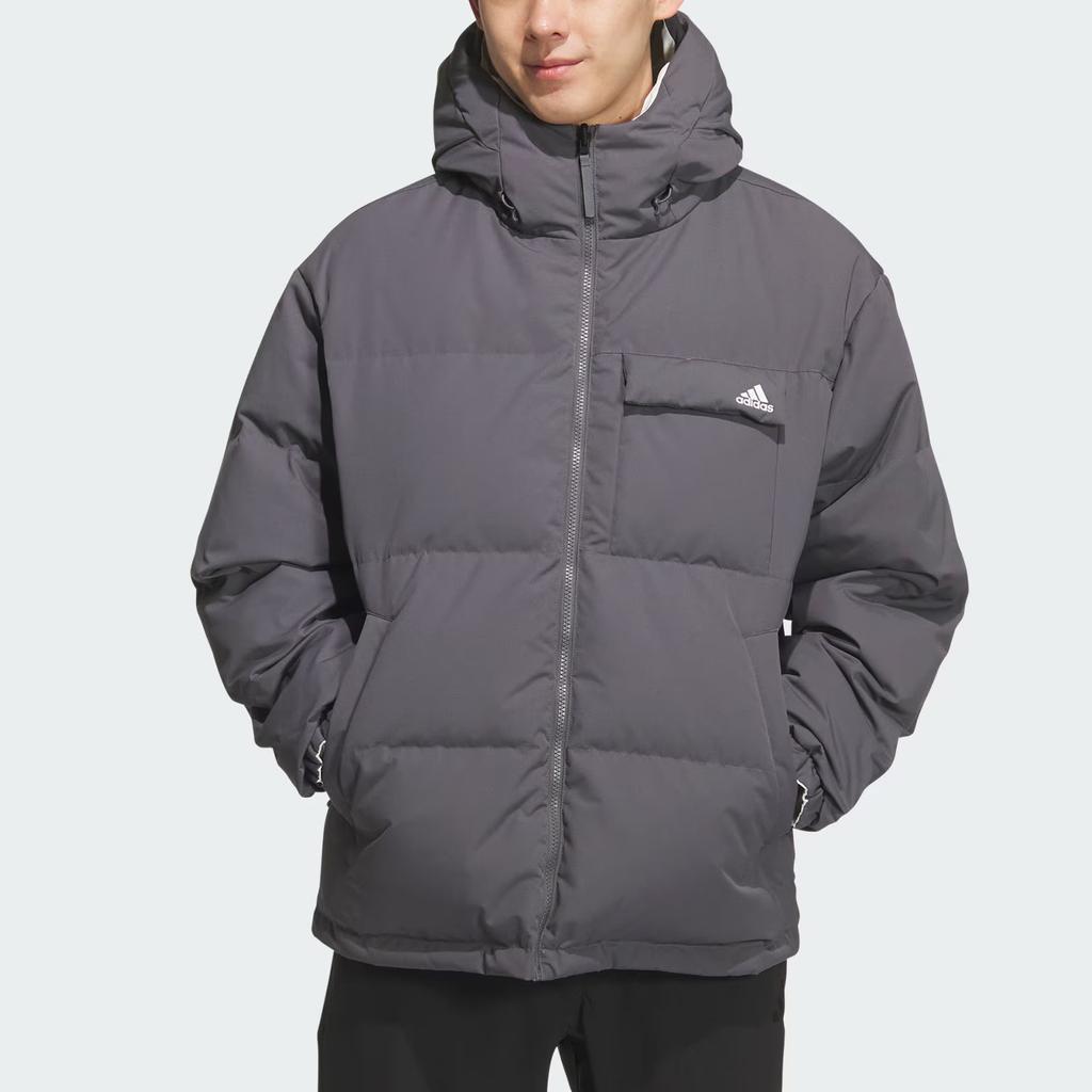 Adidas Down Jacket Reversible Solid Color Zipper Long Sleeve Puffer Coat Unisex Jackets KQ5543