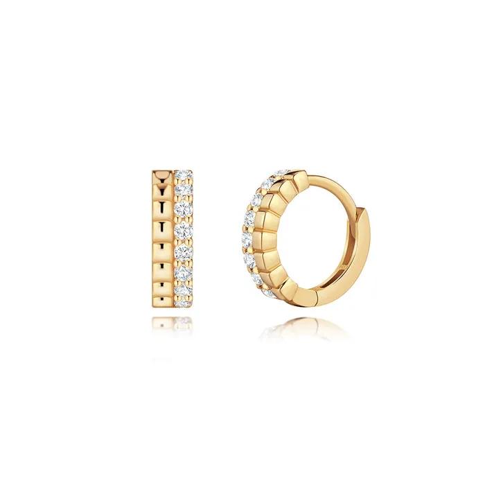 Double Petit Shine One-Touch Earrings (YG)_250100447