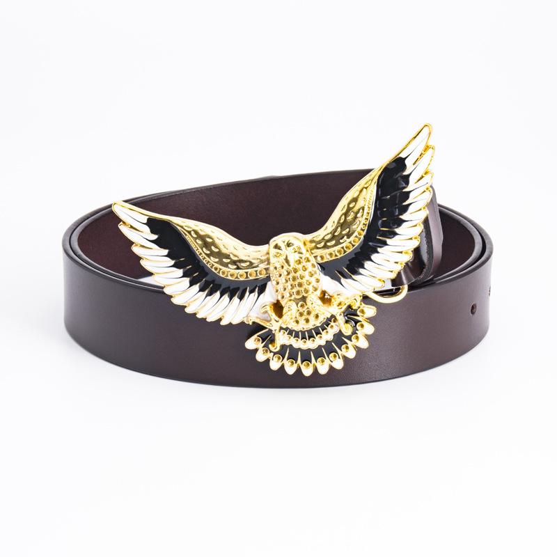 Domineering Eagle Fashion Belt Hip Hop Rock Style Men's Whole Cowhide Personalized Retro Belt Stage Decoration Belt