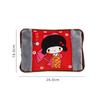 Flannelette Electric Hot Water Bottle EU Plug Cartoon Pattern Winter Heated Bag Explosion-Proof Random Color
