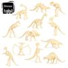 Jurassic Dinosaur Fossil Model Toy Set: Pterodactyl, Brachiosaurus, T. Rex & Stegosaurus Skeletons for Kids