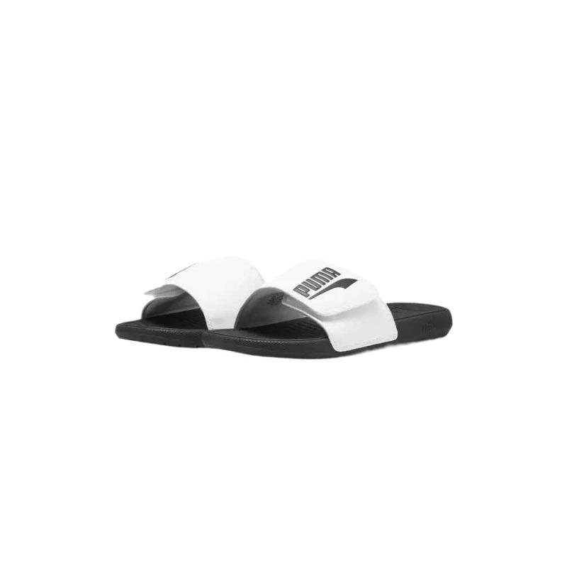 PUMA Cool Cat 2.0 V FS BX Unisex Slides White Black Simple Stylish Versatile 390962-11