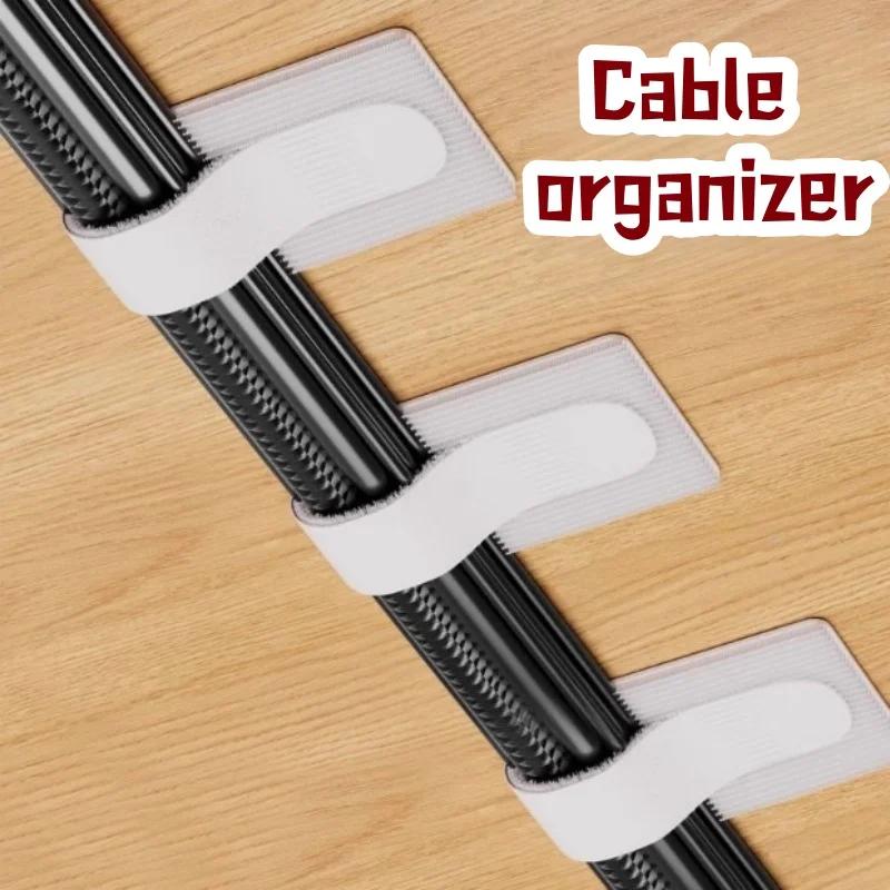 Adhesive Velcro with zip ties for secure storage wall mounted cable organizer computer cable clip network cable sorting