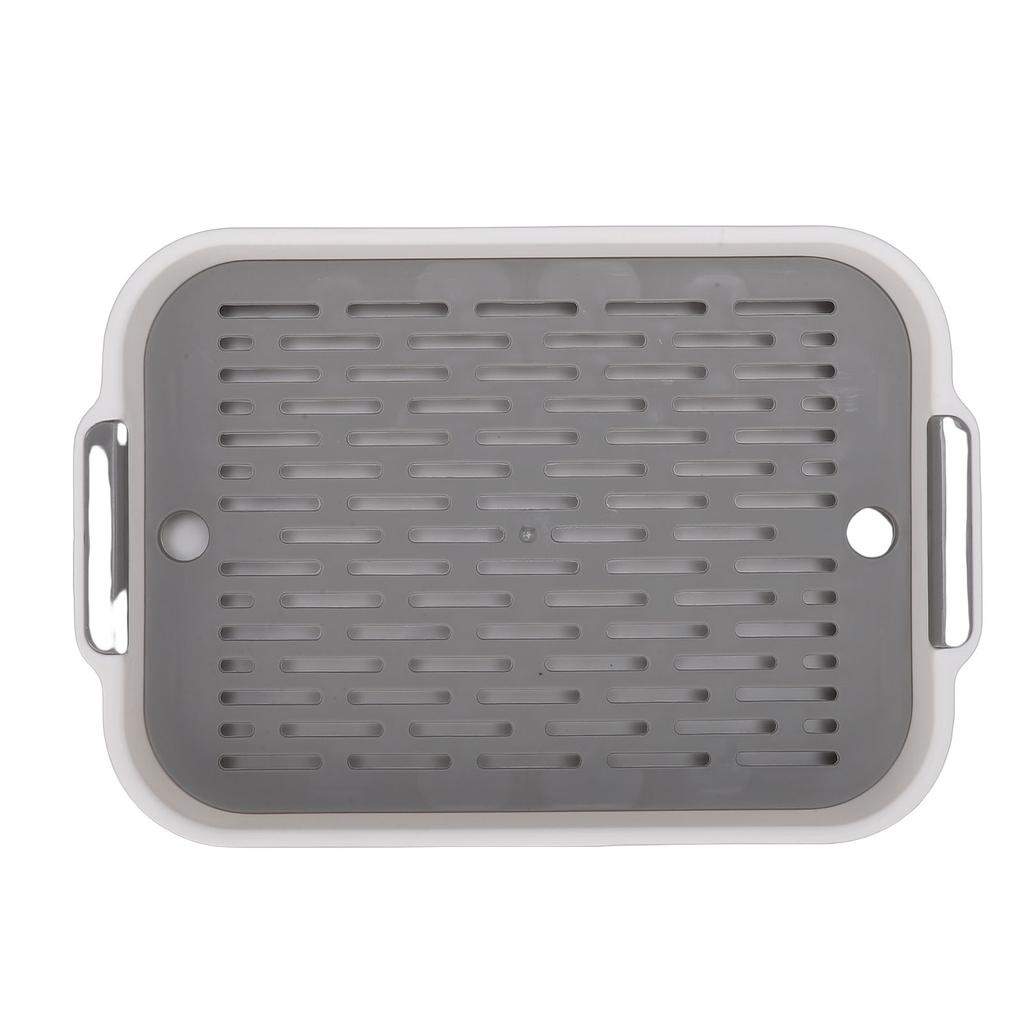 Cup Drying Tray Rectangular Plastic Double Layer Dish Drain Tray for Fruit Water Cup Snacks