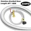 Upgraded 48" Stainless Braided QCC1 Type Inlet Propane Refill Adapter Hose Extension Propane Refill Hose with Gauge ON/Off Control Valve for 1LB