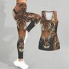 The Majestic Tiger Pattern Print Yoga Outfit for Women Fashion Workout Leggings Fitness Sports Casual Yoga Set Sports Suit