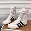 Inner Height-increasing Boxing Boots for Women's New High-top Fashion Versatile Round Head Lace-up Sports and Leisure Women