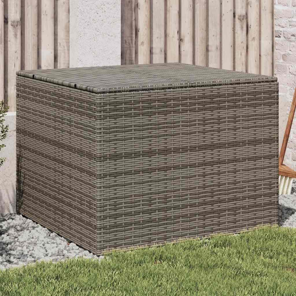 Garden Storage Box Gray 291 L Poly Rattan