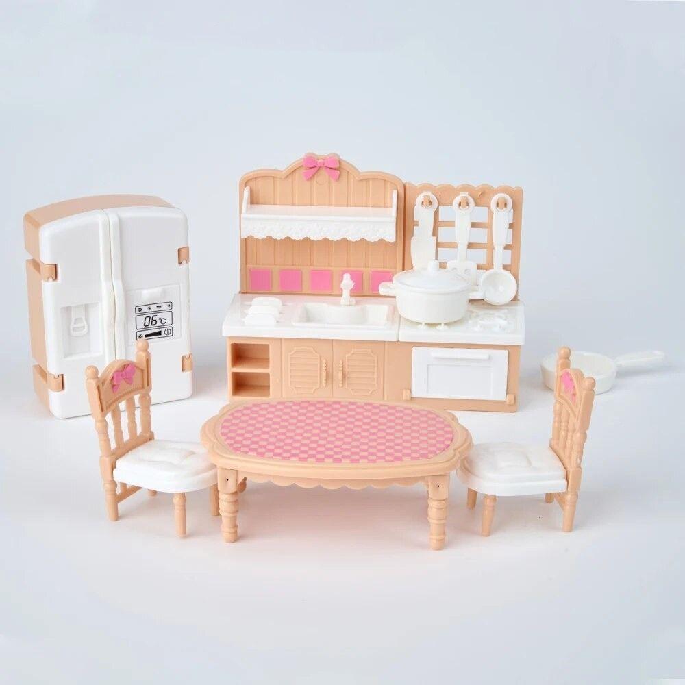1:12 Scale Dollhouse Furniture Set Mini Home Doll Living Room Miniature Kitchen Bathroom  Kids Toys